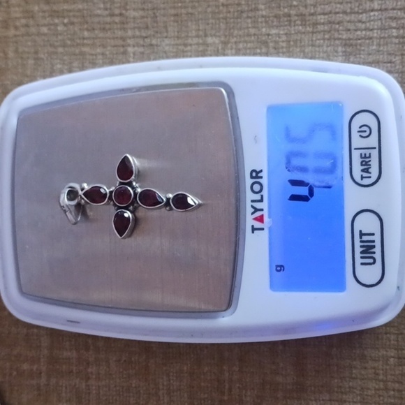 Sterling Silver Garnet and Sterling Silver Citrine Cross Pendants Set of 2 - Picture 7 of 13